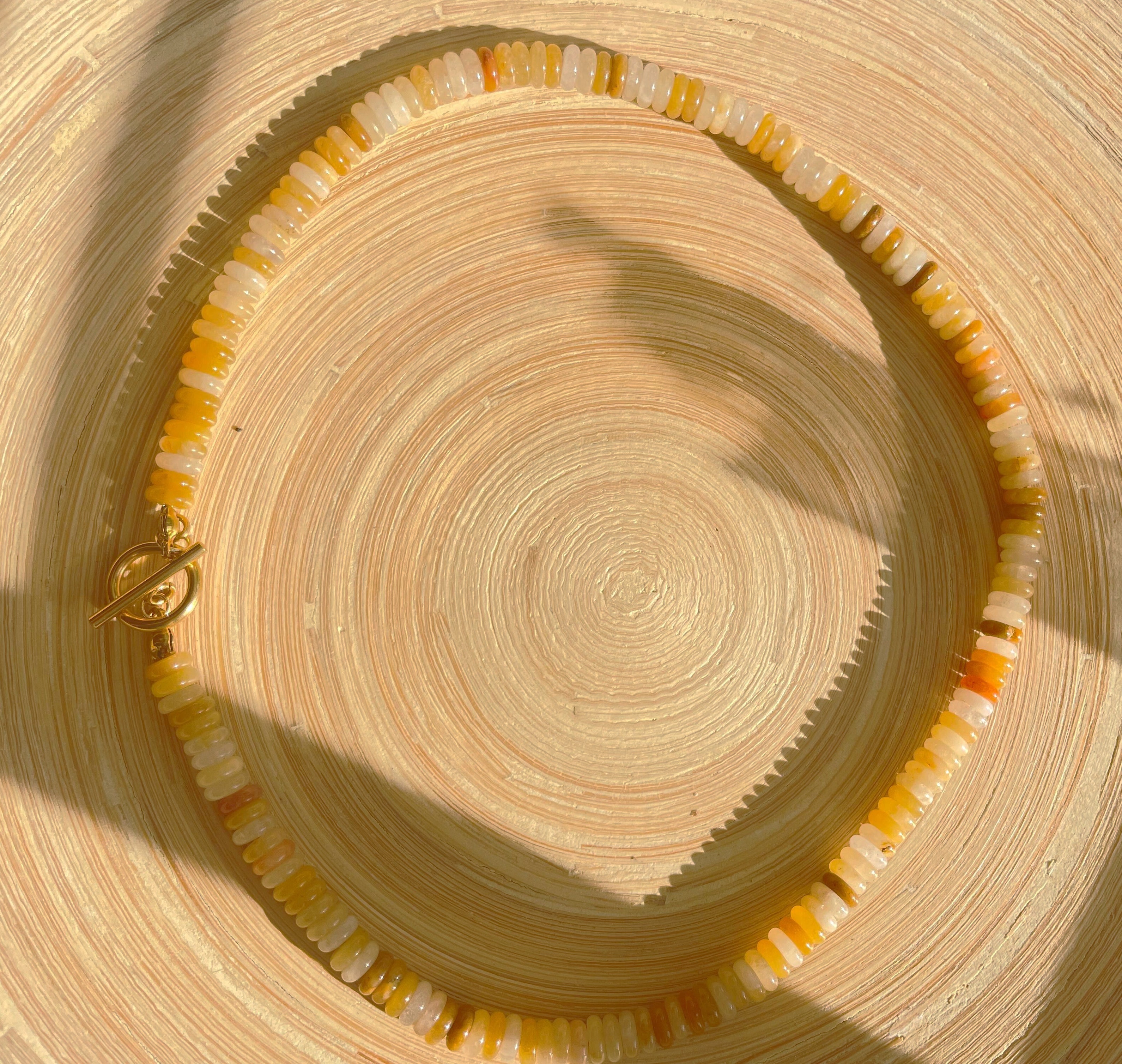 Citrine Beaded Toggle Necklace