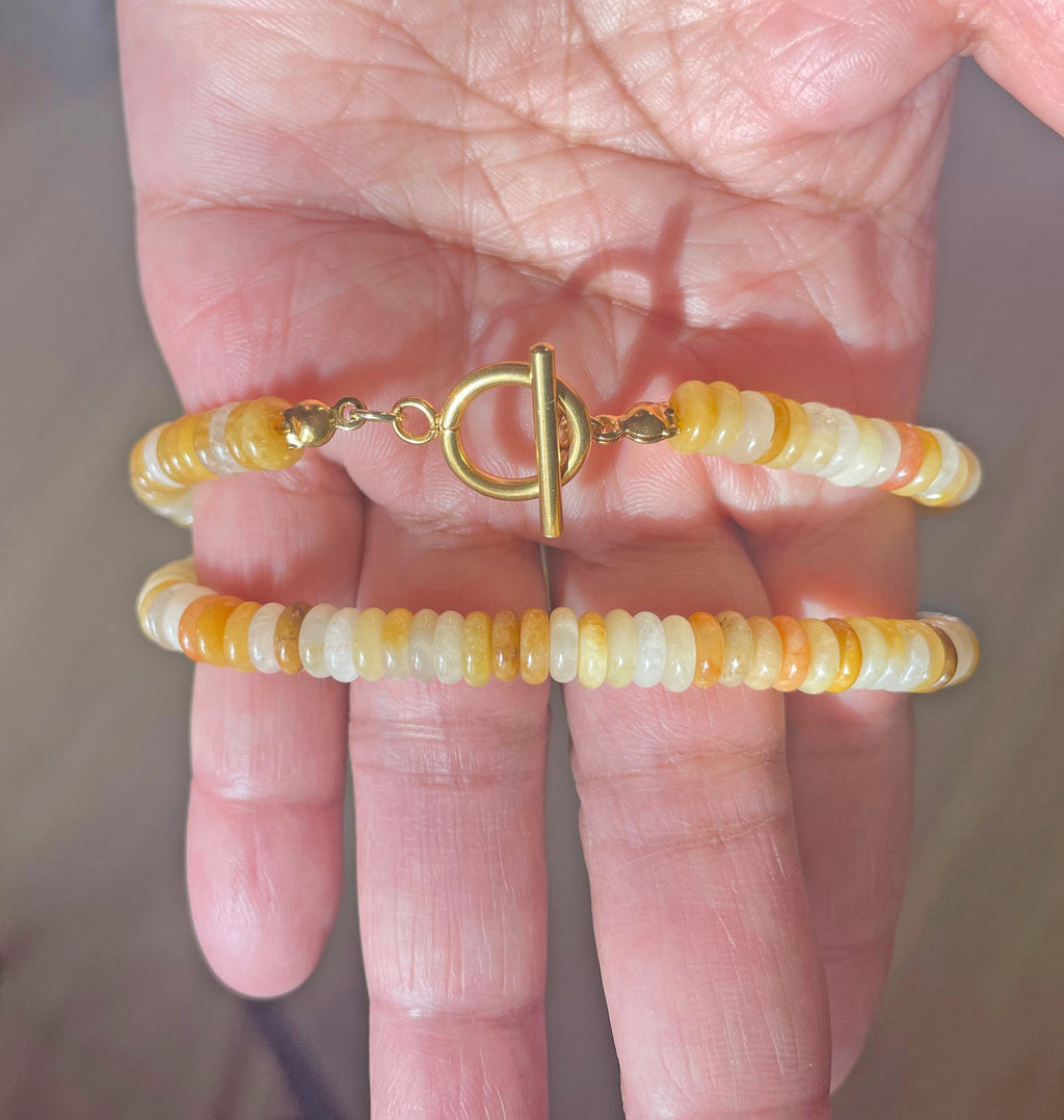 Citrine Beaded Toggle Necklace