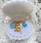 Personalized Baby Pin~  Shower Gift~ Crib Brooch~ Gold Beaded Charms Baby Pin