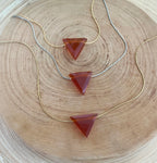 Carnelian Triangular Pendant Necklace