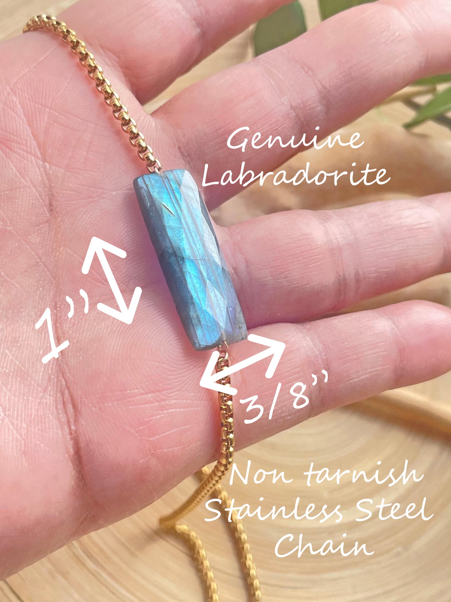 Labradorite Bar Necklace