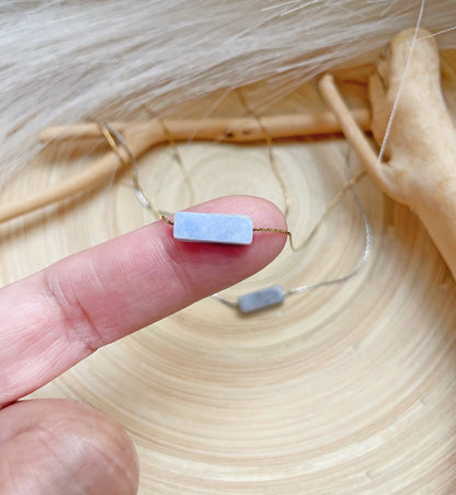 Angelite Minimalist Pendant Necklace~ Blue Angelite Necklace