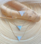 Minimalist Moonstone Triangular Necklace