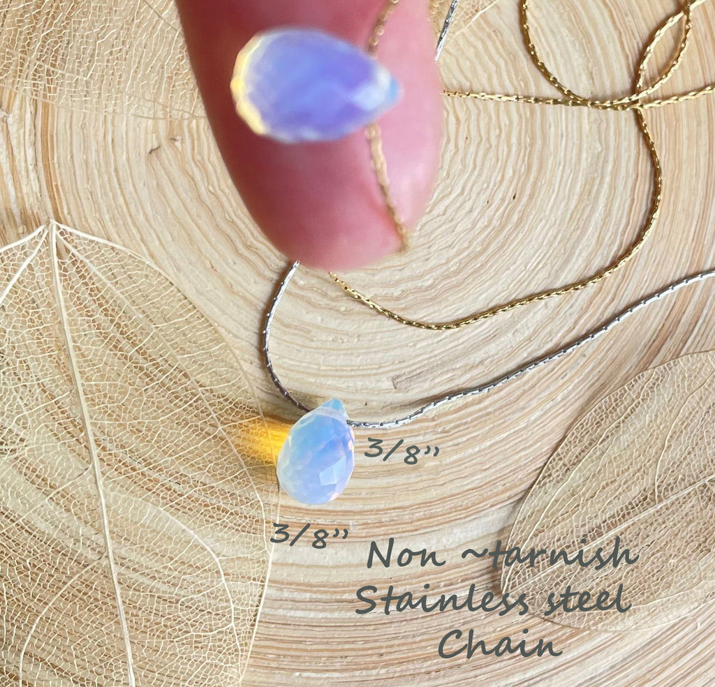 Opalite Tiny Teardrop Necklace
