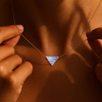 Minimalist Moonstone Triangular Necklace