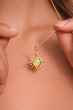 Fire Opal Star Necklace~ December Birthstone