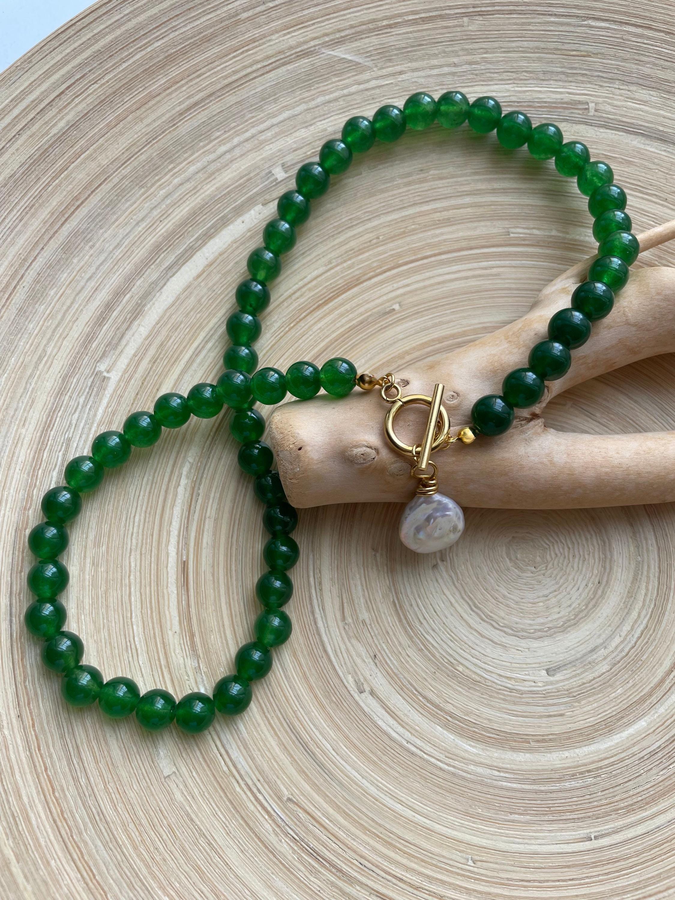 Genuine Jade Pearl Pendant Necklace