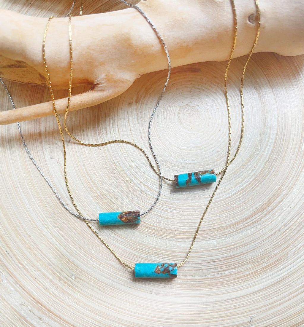 Turquoise Bronzite Pendant Necklace