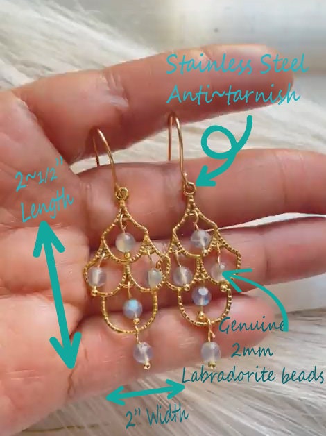 Labradorite Chandilier Dangle Earrings
