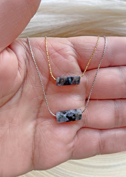 Genuine Larvikite Necklace, Larvikite Stone  Pendant
