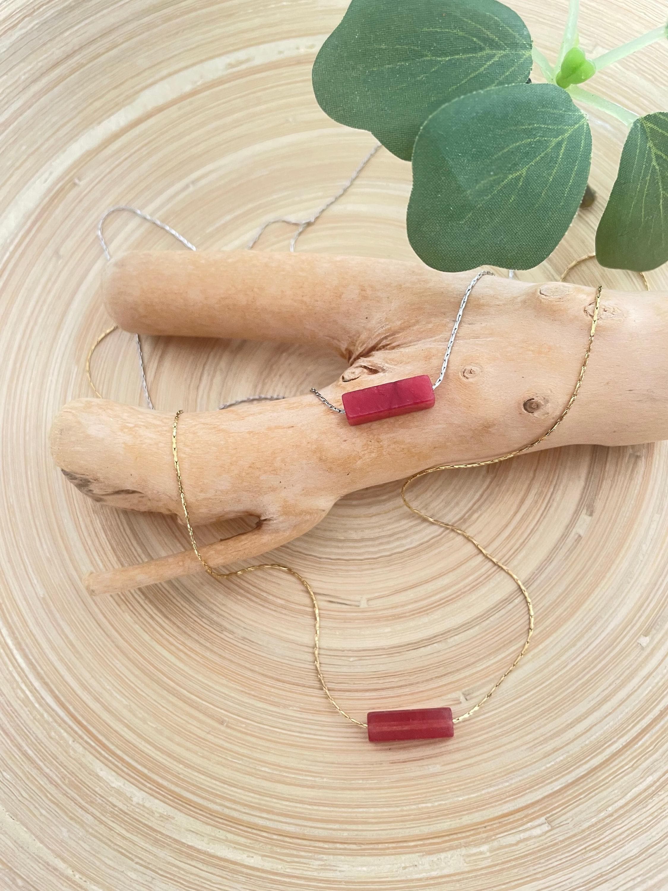 Ruby Minimalist Necklace, July Birthstone Necklace, Floating Ruby Stone necklace,  Birthday Gift for Her, Ruby Jewelry