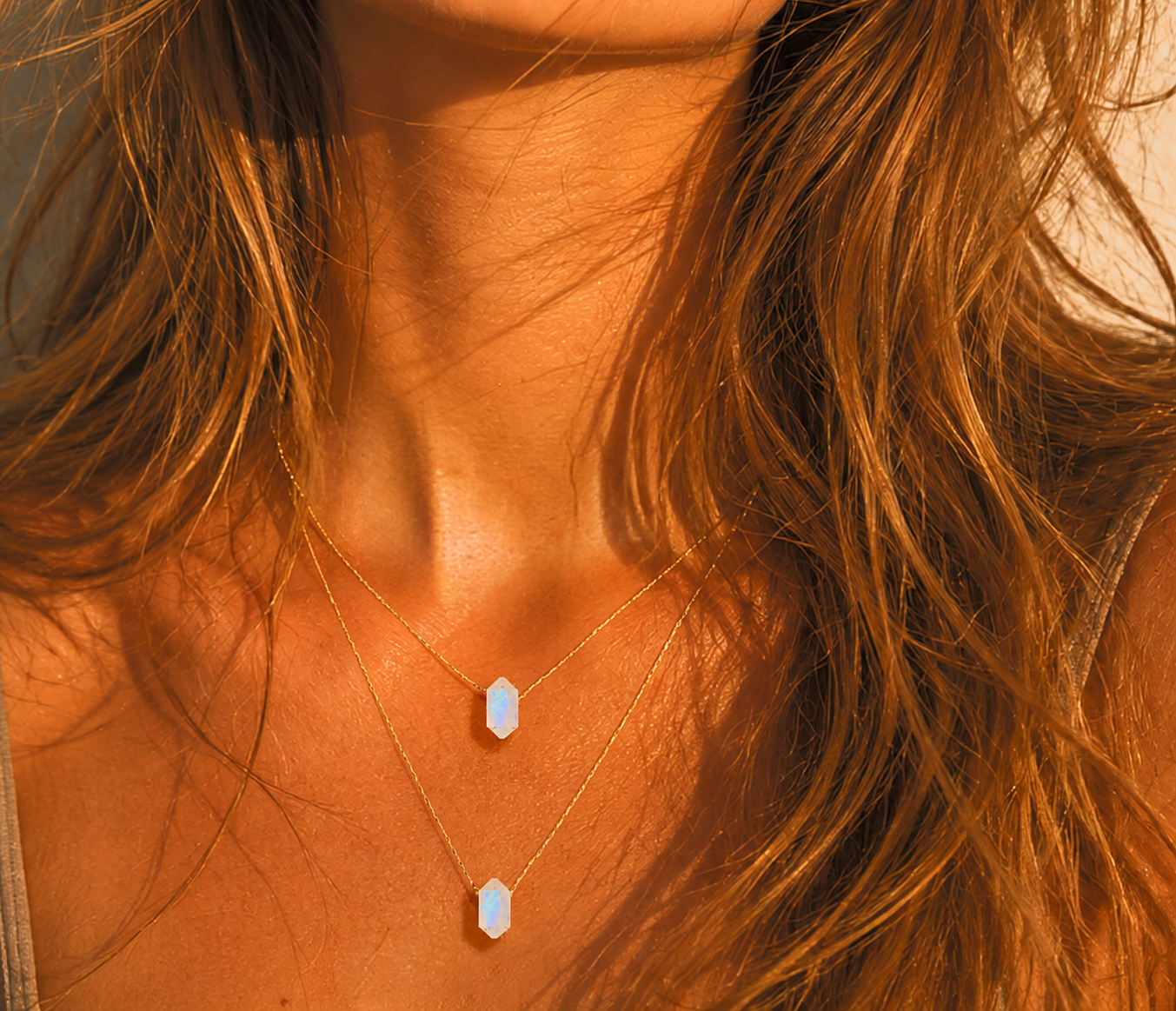 Minimalist Moonstone Point Necklace
