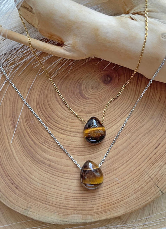 Tigers Eye Teardrop Necklace