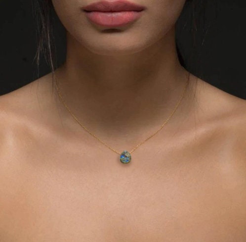 Labradorite Teardrop Necklace