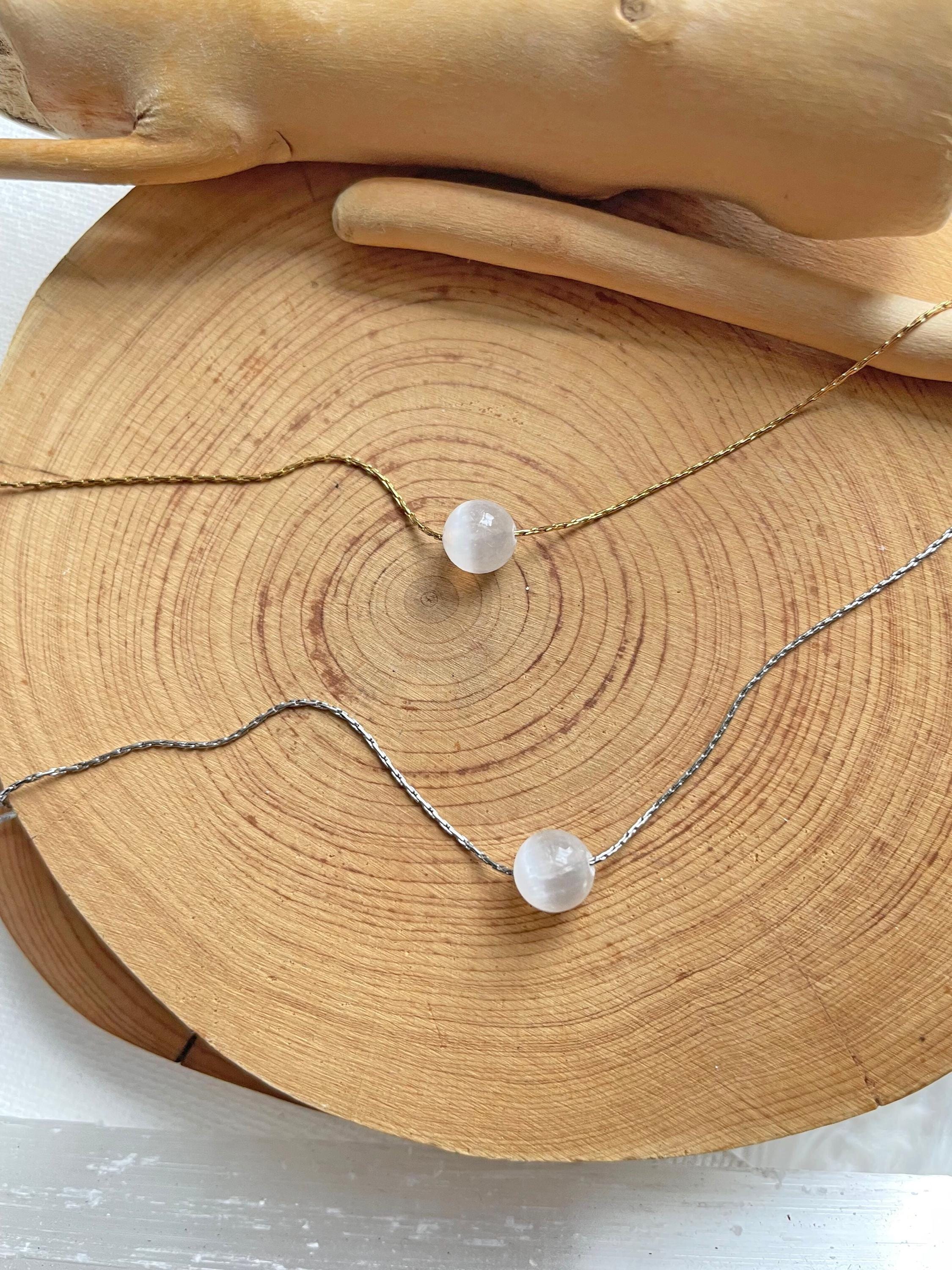 Selenite Crystal Bead Necklace