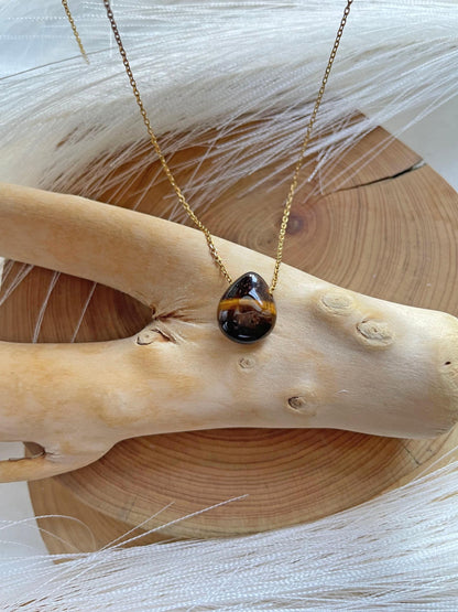 Tigers Eye Teardrop Necklace