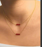 Carnelian Bar Pendant Necklace