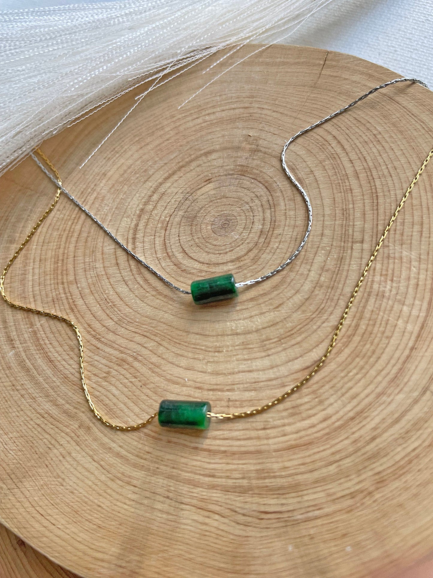 Dainty Jade Minimalist Tiny Pendant Necklace