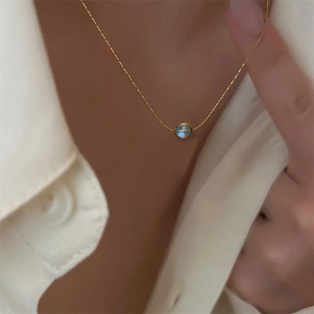 Moonstone Bead Necklace