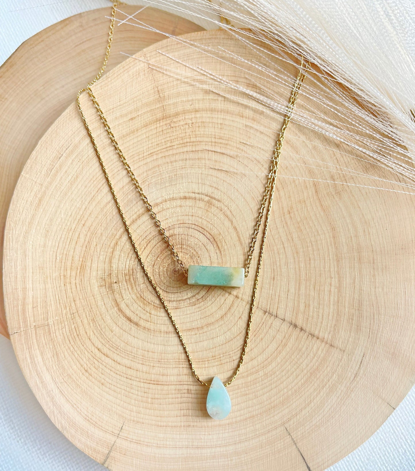 Amazonite Pendant Minimalist Necklace