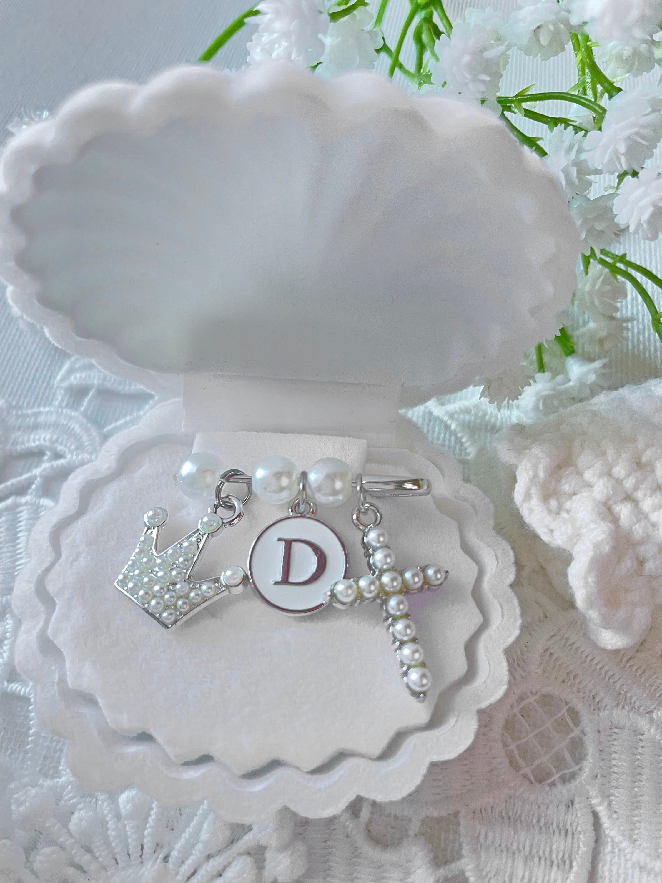 Personalized Silver Baby Pearl Pin ~Shell Giftbox ~