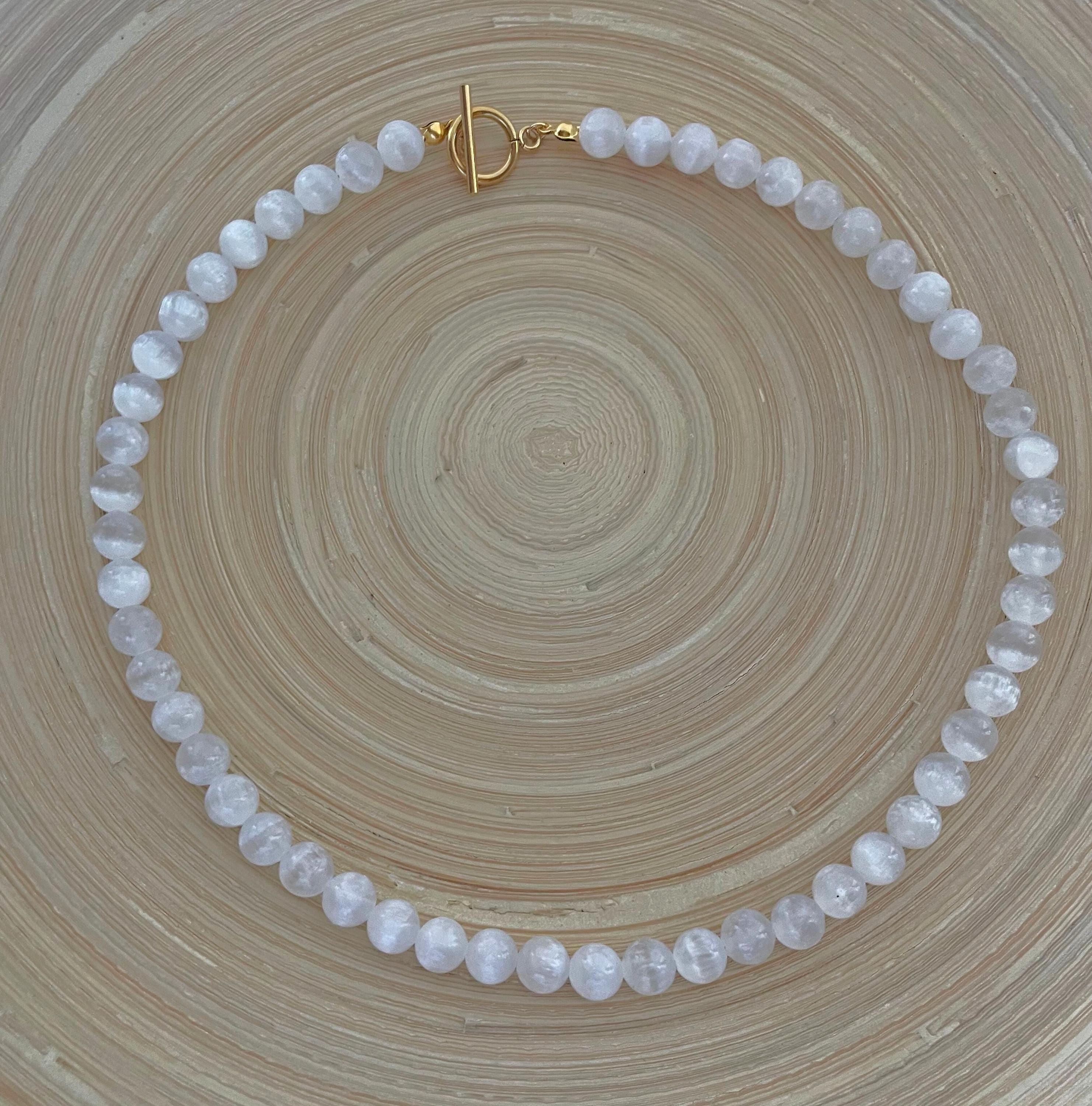 Genuine Selenite Toggle Clasp Necklace