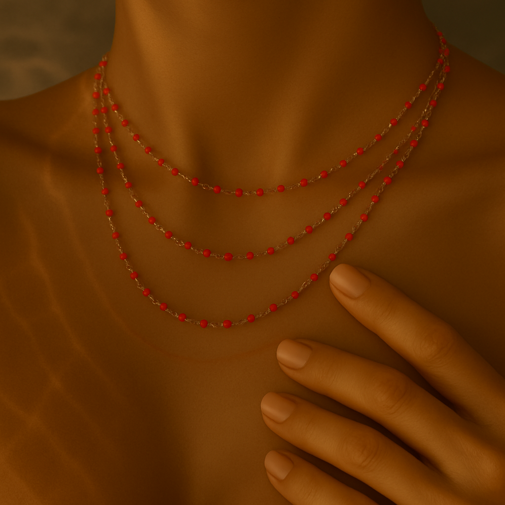 Dainty Enamel tiny Bead Necklace