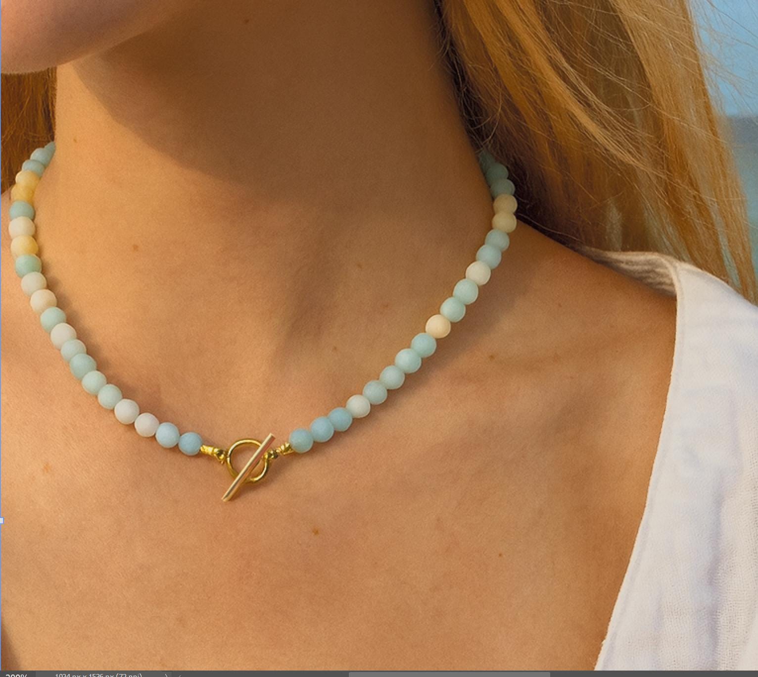 Amazonite Beaded Necklace~ Toggle clasp