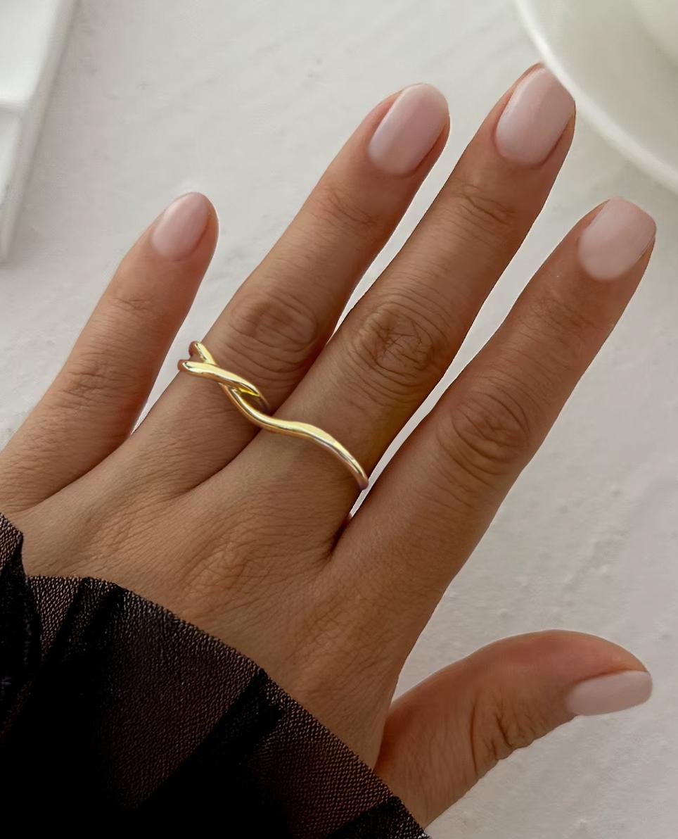 Minimalist Gold Two-Finger Connected Ring
