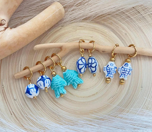 ceramic hand painted earrings gift jewelry