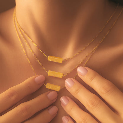 minimalist citrine necklace 