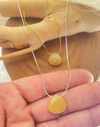 citrine necklace teadrop pendant 