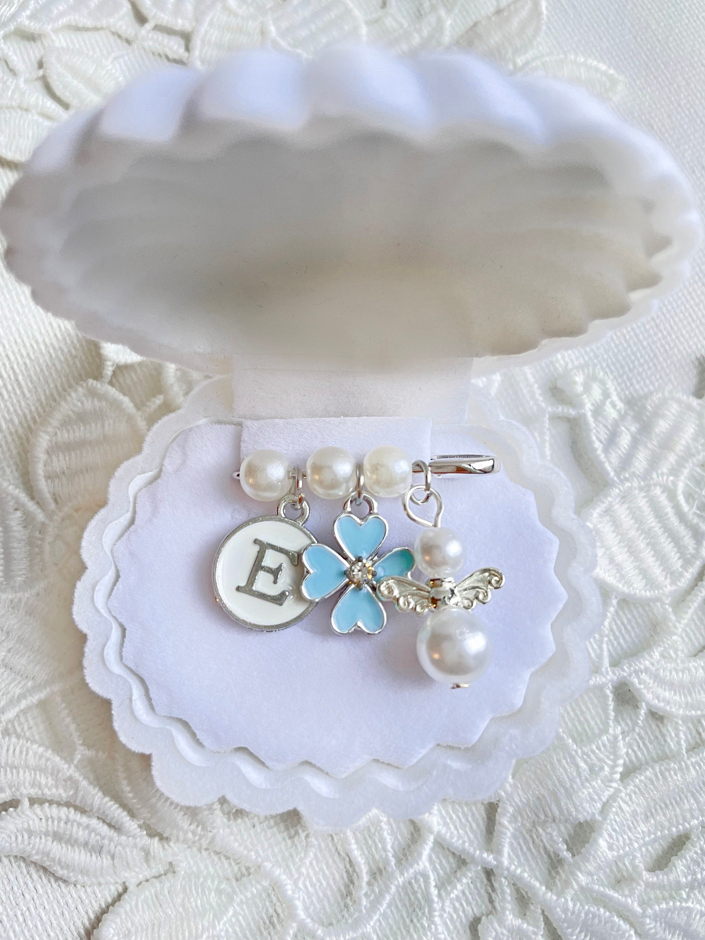 Personalized Silver Baby Pearl Pin ~Shell Giftbox ~