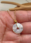 Mother of Pearl Round Pendant Necklace