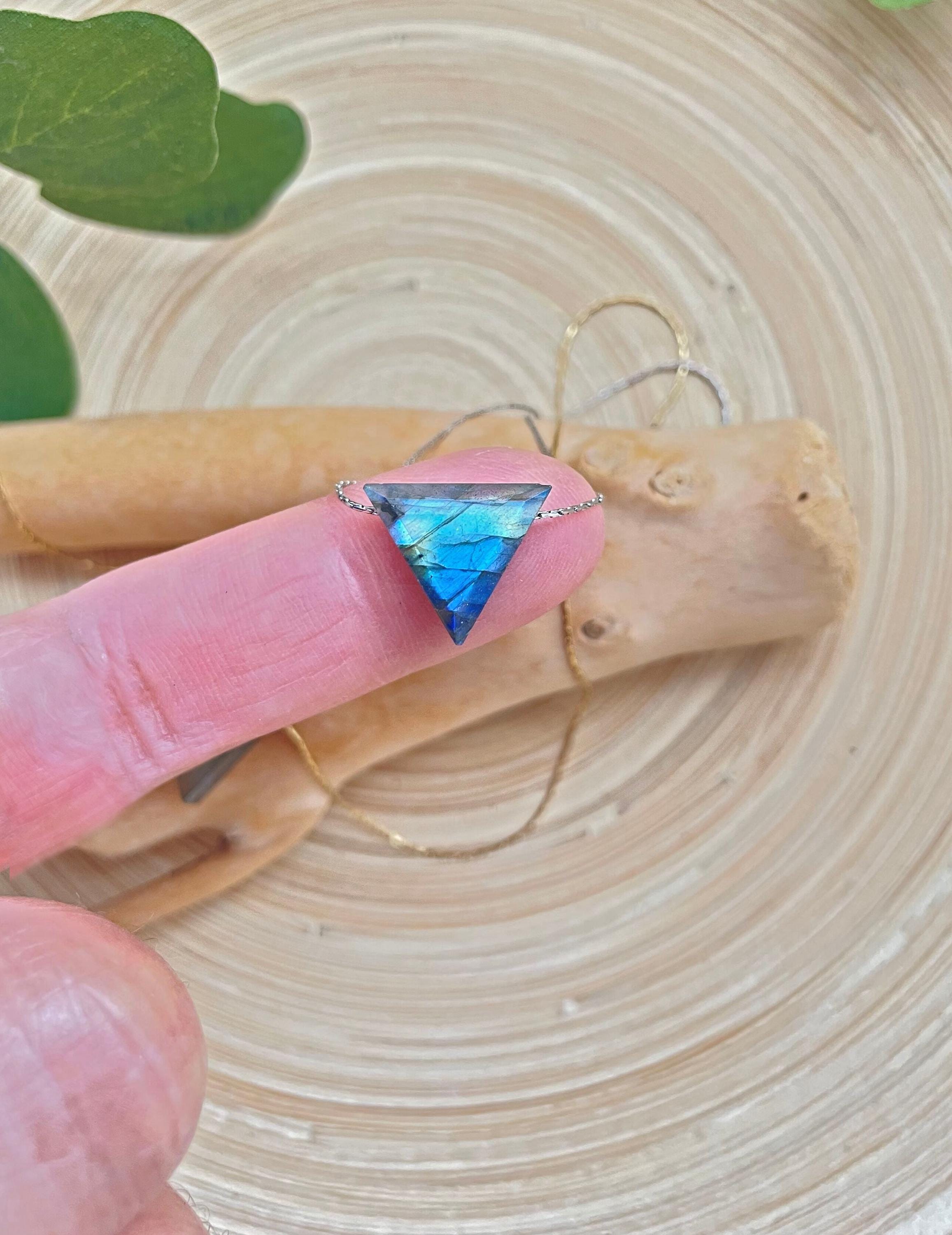 Labradorite Triangular Pendant Necklace