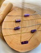 Amethyst 14k Gold Floating Tiny Pendant Necklace