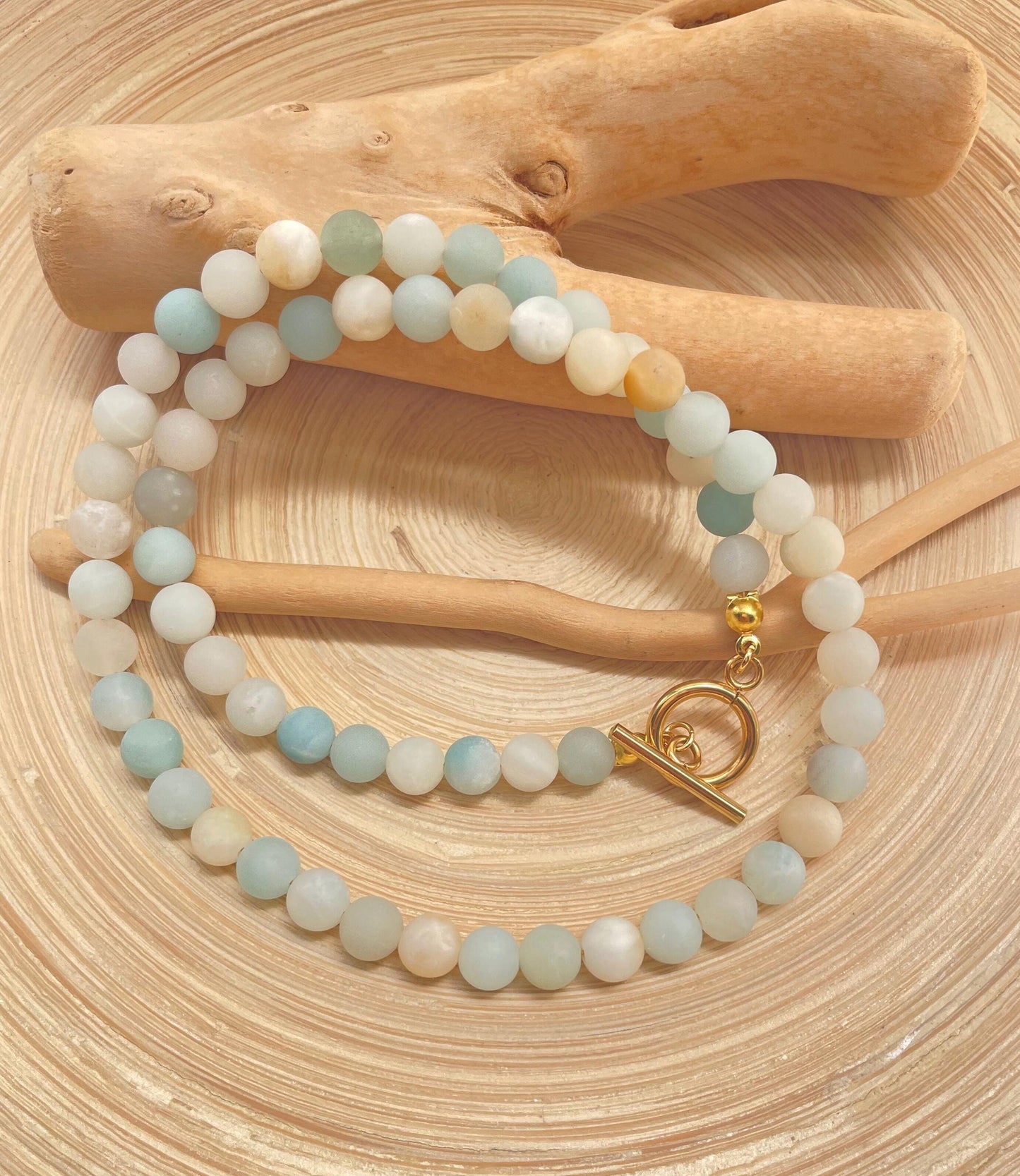 Amazonite Beaded Necklace~ Toggle clasp