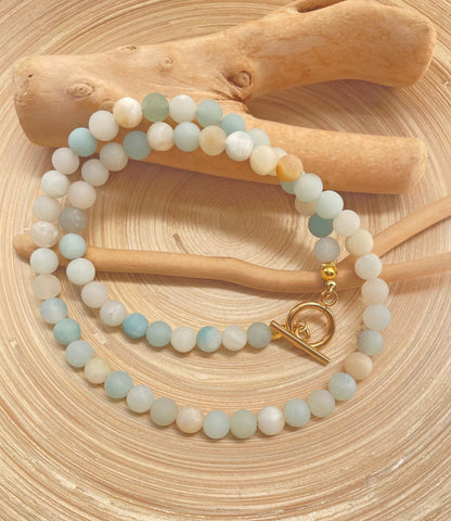 Amazonite Beaded Necklace~ Toggle clasp