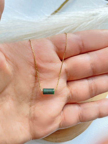 Dainty Jade Minimalist Tiny Pendant Necklace