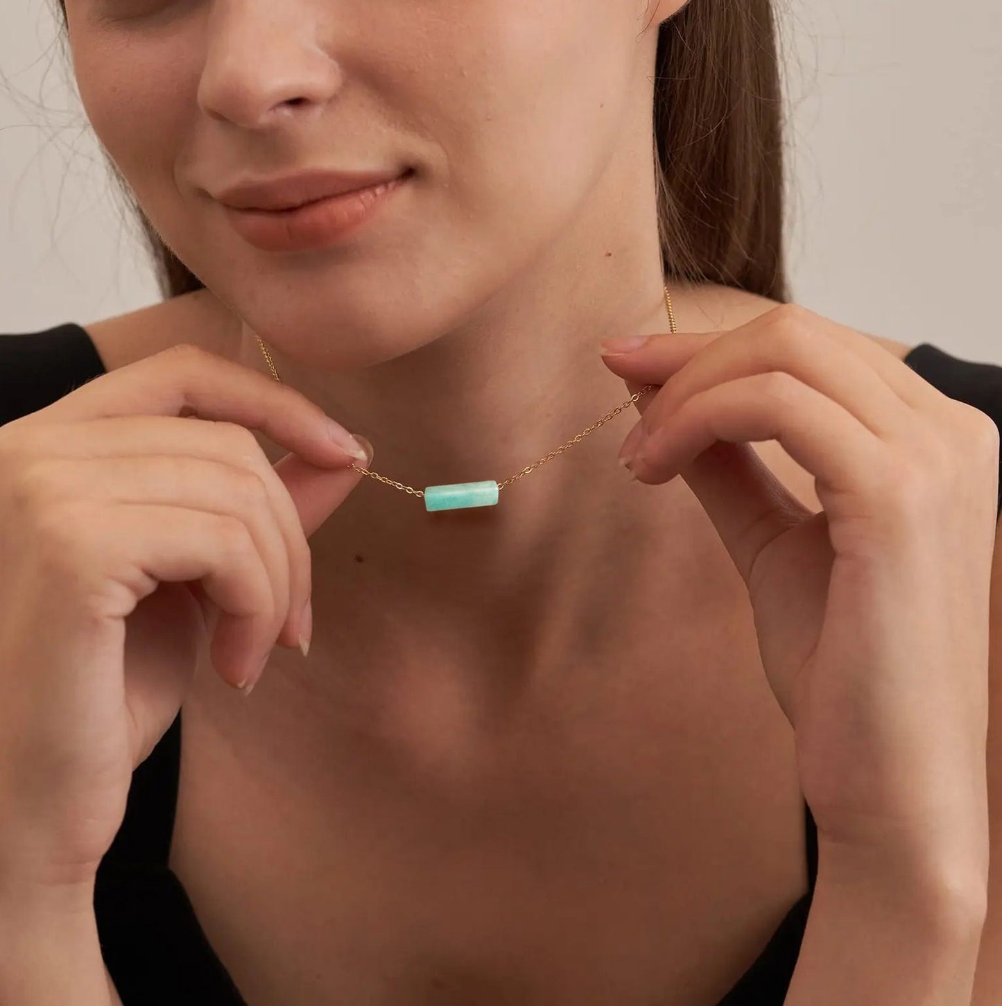 Amazonite Pendant Minimalist Necklace