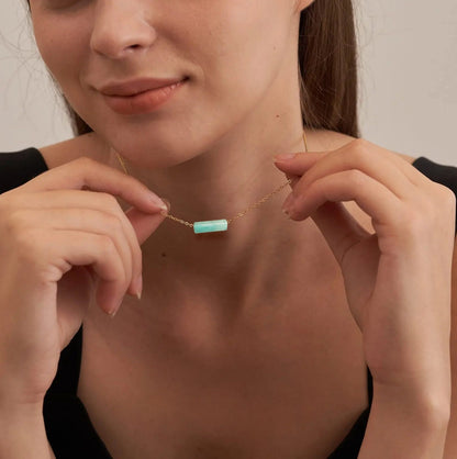 Amazonite Pendant Minimalist Necklace
