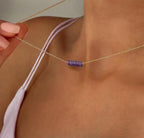Amethyst 14k Gold Floating Tiny Pendant Necklace