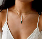 Selenite Bar Necklace ~ Gold or Silver