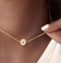 Evil Eye Gold Necklace , Minimalist Evil Eye Necklace, Gift For Her, Minimalist Necklace, Birthday Gift
