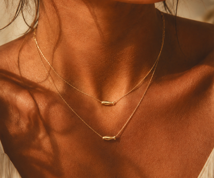 Teenie Gold Fish Pendant Necklace