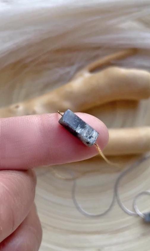 Genuine Larvikite Necklace, Larvikite Stone  Pendant