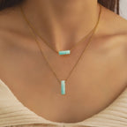 Amazonite Minimalist Bar Necklace
