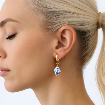 fish gold hoop earring