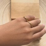 Minimalist Gold Two-Finger Connected Ring