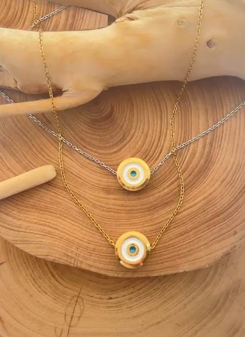 Evil Eye Gold Necklace , Minimalist Evil Eye Necklace, Gift For Her, Minimalist Necklace, Birthday Gift